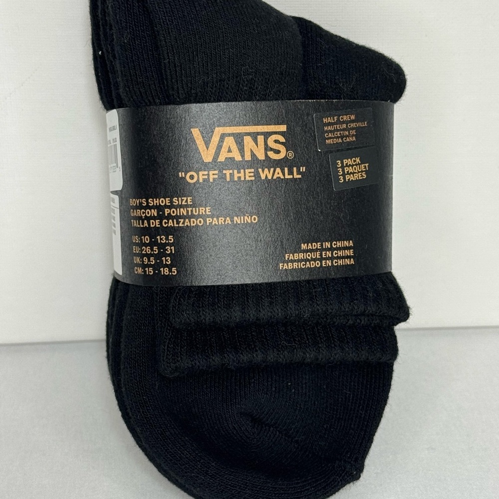 Vans Black Half Crew socks for boy’s